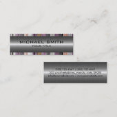 Carte De Visite Mini Acier Inoxydable Design en bois (Devant / Derrière)