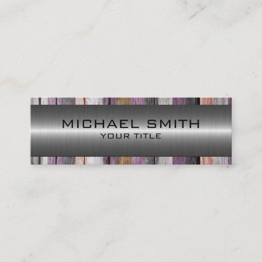 Carte De Visite Mini Acier Inoxydable Design en bois (Devant)