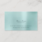 Carte De Visite Mini Acier Pearly Aqua Delicate Script Vip (Devant)
