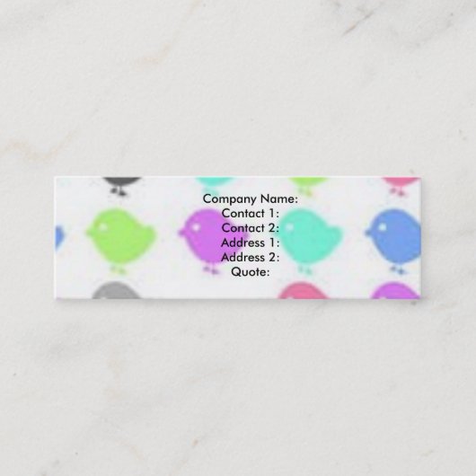 Carte De Visite Mini Affaires sauvages de style (Devant)