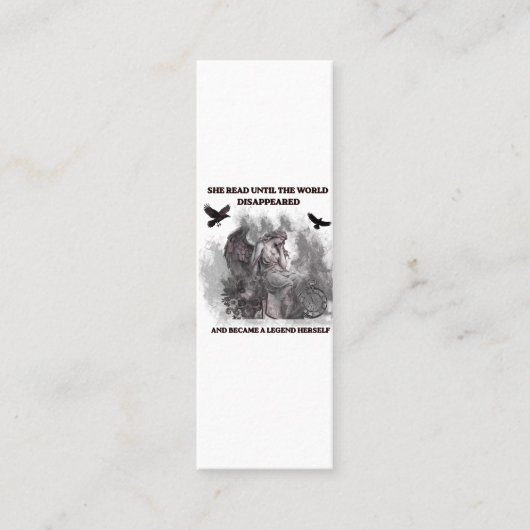 Carte De Visite Mini Affiche de citation de lecture gothique Dark Acade (Devant)