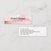 Carte De Visite Mini Agate rose vierge avec ruban or Élégant (Devant / Derrière)