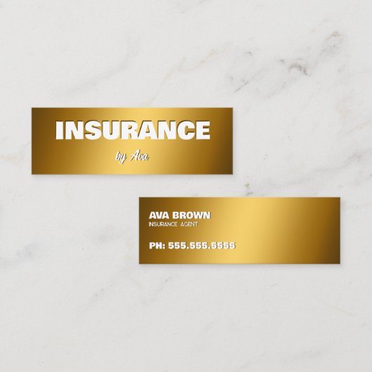 Carte De Visite Mini Agent du courtier d'assurance (Devant / Derrière)