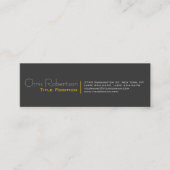 Carte De Visite Mini Agréable Gris Jaune Charme (Devant)