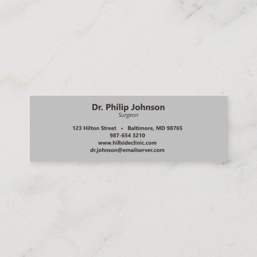 Carte De Visite Mini Aide à la bande (Dos)