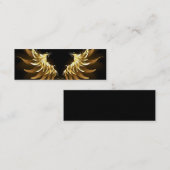 Carte De Visite Mini Ailes d'Ange d'or sur arrière - plan noir (Devant / Derrière)
