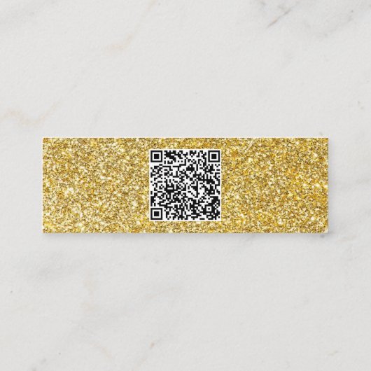 Carte De Visite Mini Ajouter QR Code Gold Parties scintillant Moderne L (Dos)