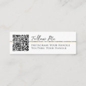 Carte De Visite Mini Ajouter QR Code & Social Media Gold Parties scinti (Dos)