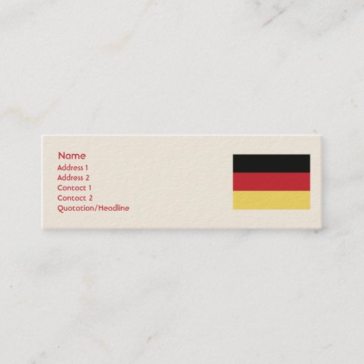 Carte De Visite Mini Allemagne - Skinny (Devant)