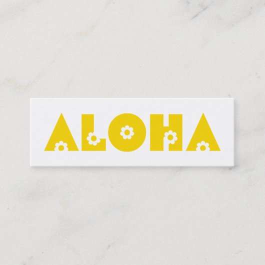 Carte De Visite Mini Aloha en Fleurs Jaunes (Devant)