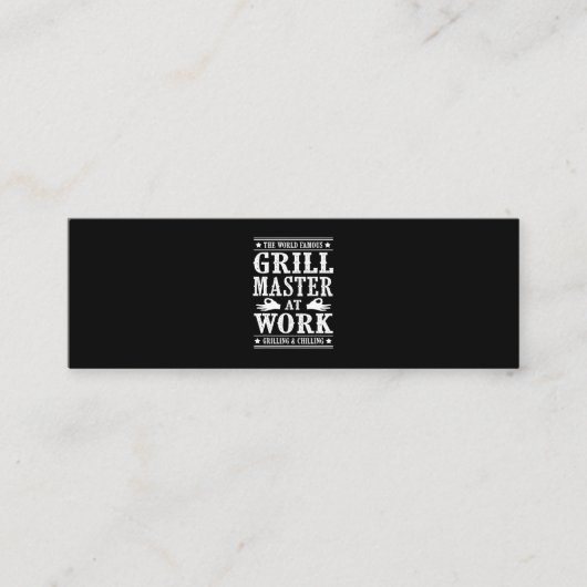 Carte De Visite Mini Amateurs de barbecue| Le Célèbre Grill Master Au T (Devant)