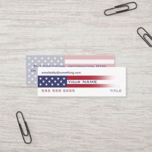Carte De Visite Mini American Flag version 6
