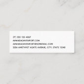 Carte De Visite Mini Améthyste Violet Et Agate Abstrait Or (Dos)