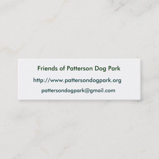 Carte De Visite Mini Amis de parc de chien de Patterson (Devant)