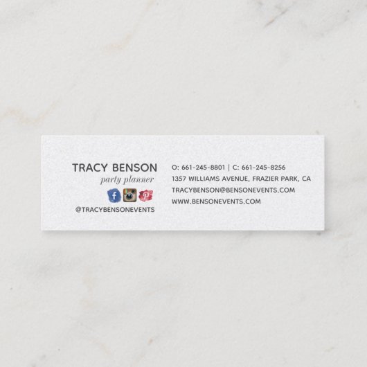 Carte De Visite Mini Ananas Damask Or (Dos)