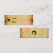 Carte De Visite Mini ANCIEN PARCHEMENT BROWN, PIERRE GEM, gris MONOGRAM (Devant / Derrière)