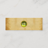 CARTE DE VISITE MINI ANCIEN PARCHEMENT BROWN, PIERRE GEM, JAUNE MONOGRA (Dos)