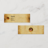 CARTE DE VISITE MINI ANCIEN PARCHEMENT BROWN, PIERRE GEM, ORGE MONOGRAP (Devant / Derrière)