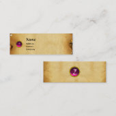 Carte De Visite Mini ANCIEN PARCHEMENT BROWN, PIERRE GEM, rose MONOGRAM (Devant / Derrière)