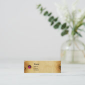 Carte De Visite Mini ANCIEN PARCHEMENT BROWN, PIERRE GEM, rose MONOGRAM (Debout devant)