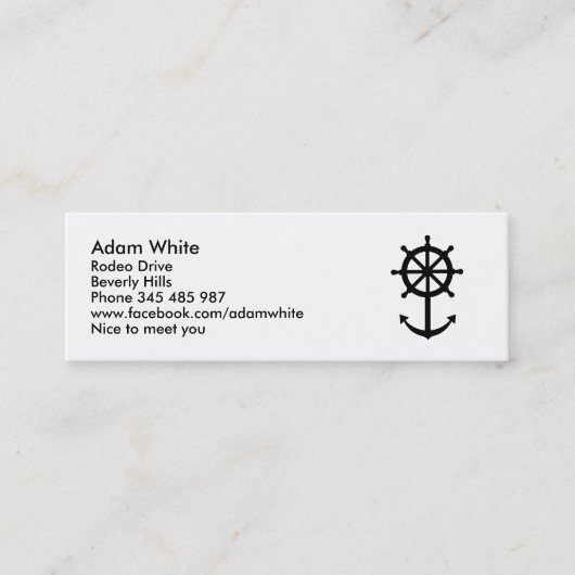 Carte De Visite Mini Ancre de volant (Devant)