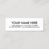 Carte De Visite Mini anesthésiste. (Dos)