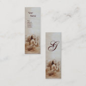 Carte De Visite Mini ANGE JOUER LYRA SUR LE MONogramme DES NUAGES (Devant / Derrière)