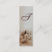 Carte De Visite Mini ANGE JOUER LYRA SUR LES NUAGES Monogramme Or (Dos)