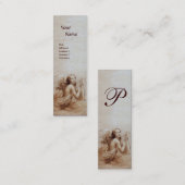 Carte De Visite Mini ANGEL JOUER LYRA SUR LES NUAGES Monogram Pearl (Devant / Derrière)