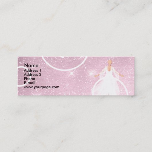 Carte De Visite Mini Angel sur nuage rose (Devant)