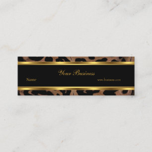 Carte De Visite Mini Animal Gold Black Stripe élégant Classy Skinny