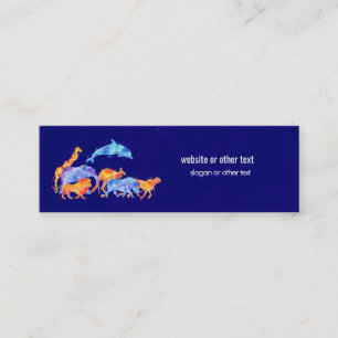 Carte De Visite Mini Animaux sauvages qui courent ensemble aquarelle co