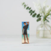 Carte De Visite Mini Anime Boy sur la plage (Debout devant)