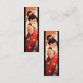 Carte De Visite Mini Anime Girl Geisha (Devant / Derrière)