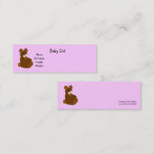 Carte De Visite Mini Annonce de bébé fille rose (Devant / Derrière)