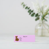 Carte De Visite Mini Annonce de bébé fille rose (Debout devant)