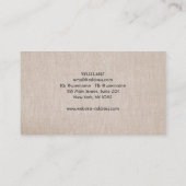Carte De Visite Mini-apparence de lin naturel (Dos)