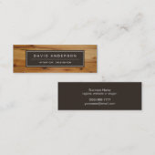 Carte De Visite Mini Apparence professionnelle de grain de bois moderne (Devant / Derrière)