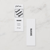 Carte De Visite Mini Appelez-moi… (Verticale blanche) (Devant / Derrière)