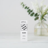 Carte De Visite Mini Appelez-moi… (Verticale blanche) (Debout devant)