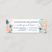 Carte De Visite Mini Appréciation de l'aquarelle florale marine (Dos)