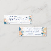 Carte De Visite Mini Appréciation de l'aquarelle florale marine (Devant / Derrière)