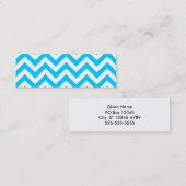 Carte De Visite Mini Aqua bleu et blanc Zig Zags (Devant / Derrière)