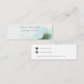 Carte De Visite Mini Aqua Blue Floral Abstrait Écran d'oreille (Devant / Derrière)