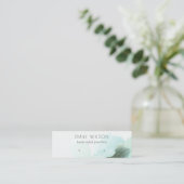 Carte De Visite Mini Aqua Blue Floral Abstrait Écran d'oreille (Debout devant)