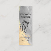 Carte De Visite Mini Aquarelle à deux tons brossé | Icône coiffeuse (Devant)