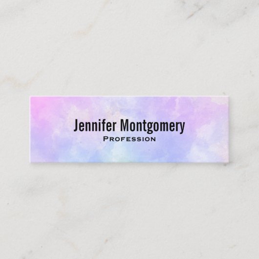 Carte De Visite Mini Aquarelle Abstraite bleu violet élégant (Devant)