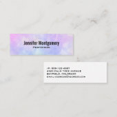 Carte De Visite Mini Aquarelle Abstraite bleu violet élégant (Devant / Derrière)