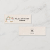 Carte De Visite Mini Aquarelle blanche et Citrouille or (Devant / Derrière)