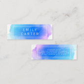 Carte De Visite Mini Aquarelle bleu pourpre souple (Devant / Derrière)